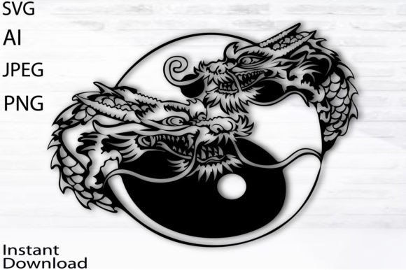 Download Ying Yang Dragon Svg/Jpg/Png/Ai - Jpg Collection